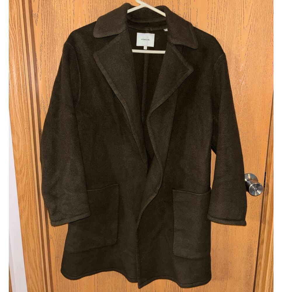 Vince women’s Patch Pocket Wool Coat dark pine green (XS) PLEASE READ - Picture 2 of 6